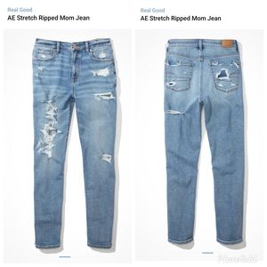 American Eagle Stretch Ripped Mom Jean